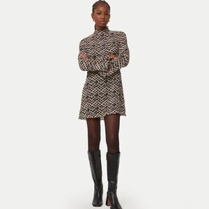 Frank & Oak Textured Long Sleeve Dress - Dark Chocolate